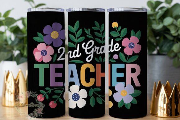 2nd Grade Teacher Floral 20oz Tumbler