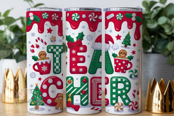 Christmas Teacher Holiday 20oz Wrap: A Graphic Design Asset for Content Creators