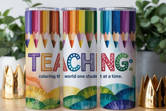 Colorful Teacher Art 20oz Tumbler Wrap