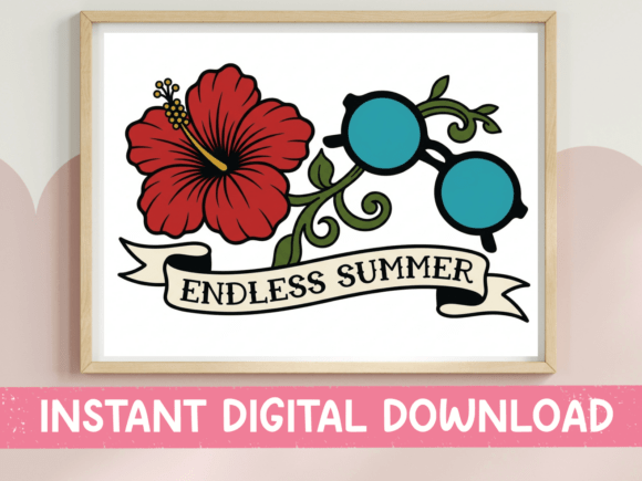 Endless Summer Hibiscus SVG PNG: Graphics for T-Shirt Designs