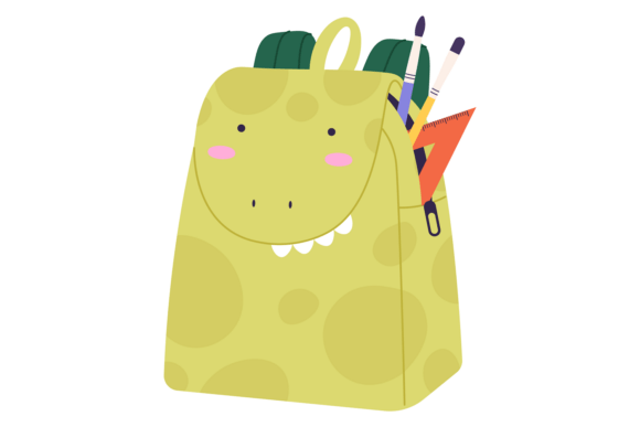 Kid Backpack with School Supplies: A Versatile Graphic for Content Creators