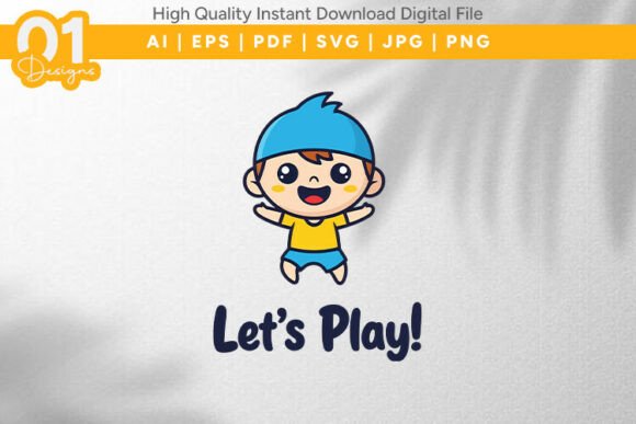 Lets Play Cute Kids Sports SVG Graphics