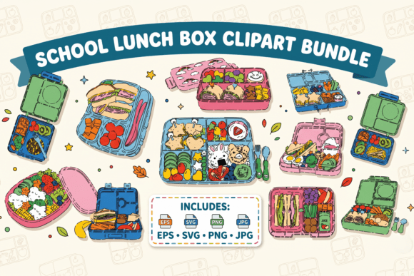 School Lunch Box Clipart Bundle – Graphics & Illustrations