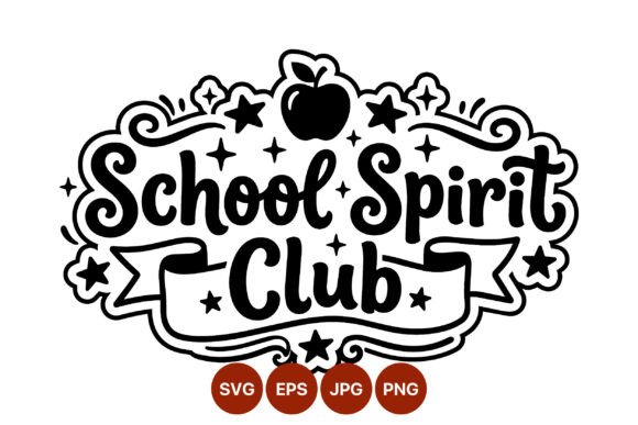 School Spirit Club Black White Vector: A Versatile Illustration for Content Creators