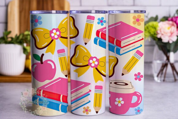School Supplies Tumbler Wrap Graphics