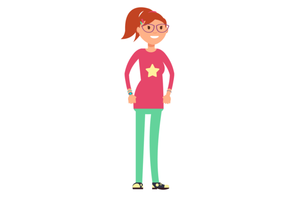 Smart Female Cartoon Illustration for Local Business Branding
