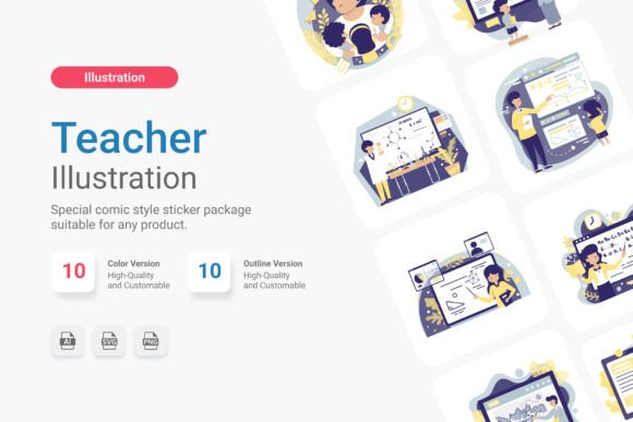 Teacher Icons for Local Business Graphics