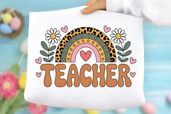 Teacher Leopard Heart PNG: A Versatile Graphic for T-Shirt Designs and Handmade Projects