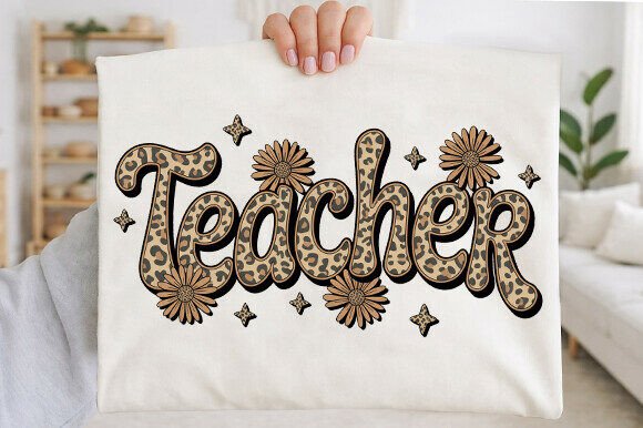 Teacher Leopard Png: A Bold Graphic for T-Shirt Designs and Creative Projects