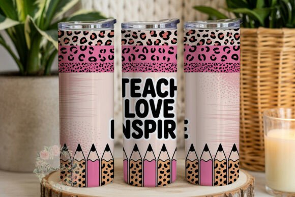 Teacher Pink Leopard 20oz Tumbler Wrap: A Bold Graphic for Local Branding